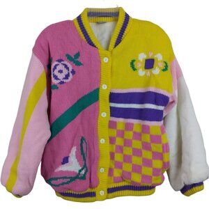 Kowa Kids | Girl's Multi Color Starburst Sweater Jacket Cardigan | Size 14